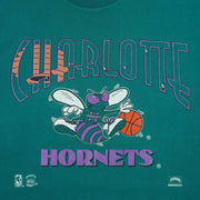 NBA (Nutmeg) - Charlotte Hornets T-Shirt 1990s Large Vintage Retro Basketball
