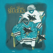 NHL (Nutmeg) - San Jose Sharks Locker Room T-Shirt 1990s Large Vintage Retro Hockey