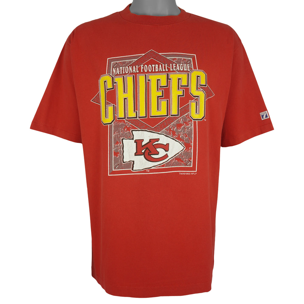 NFL (Logo 7) - Kansas City Chiefs Single Stitch T-Shirt 1993 X-Large Vintage Retro Football