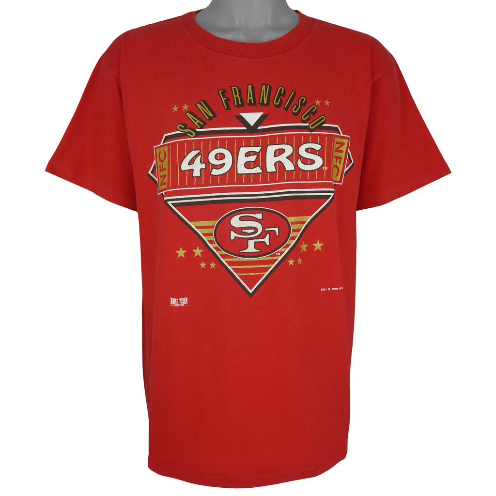 NFL (Home Team) - San Francisco 49ers Diamond Logo T-Shirt 1994 X-Large Vintage Retro Football
