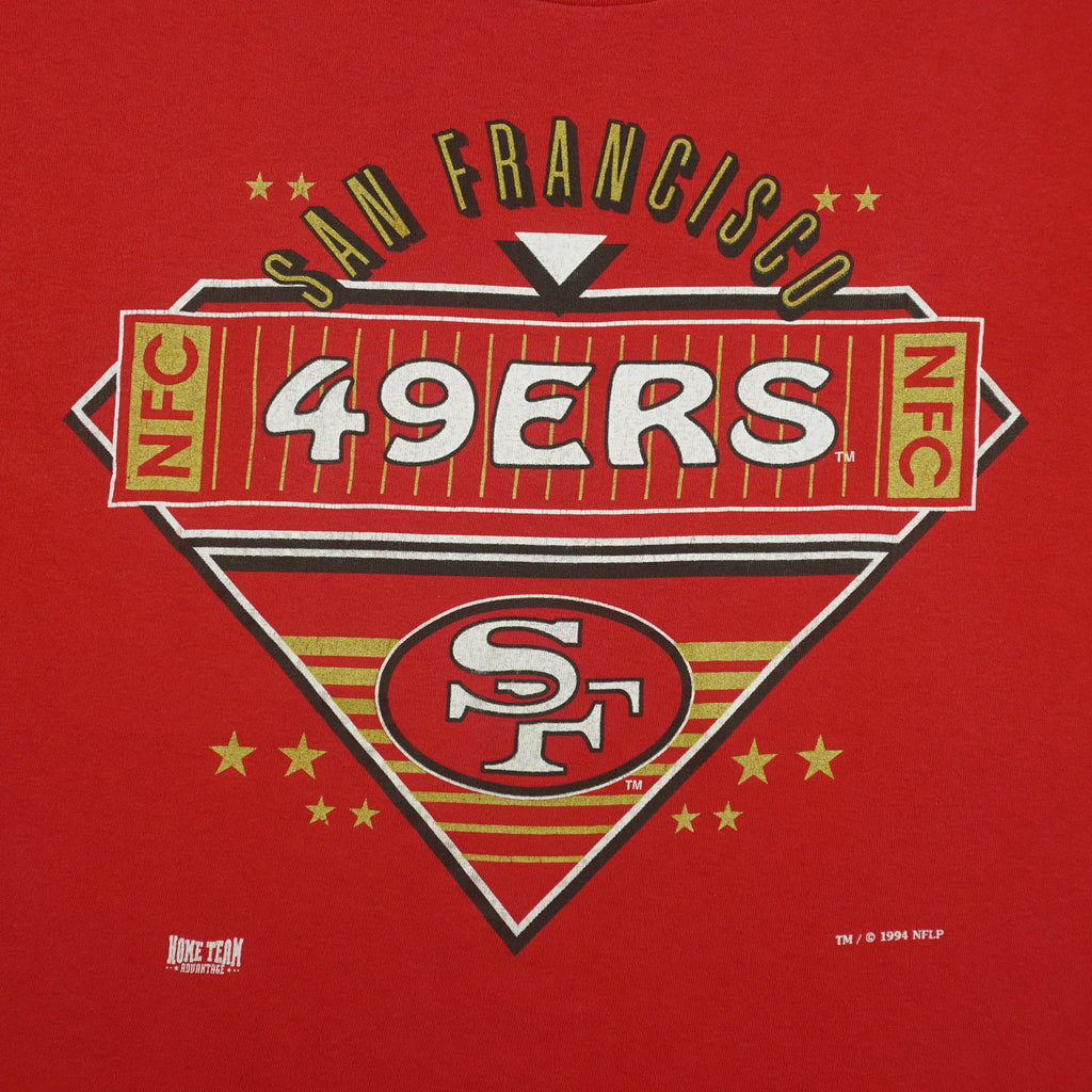 NFL (Home Team) - San Francisco 49ers Diamond Logo T-Shirt 1994 X-Large Vintage Retro Football