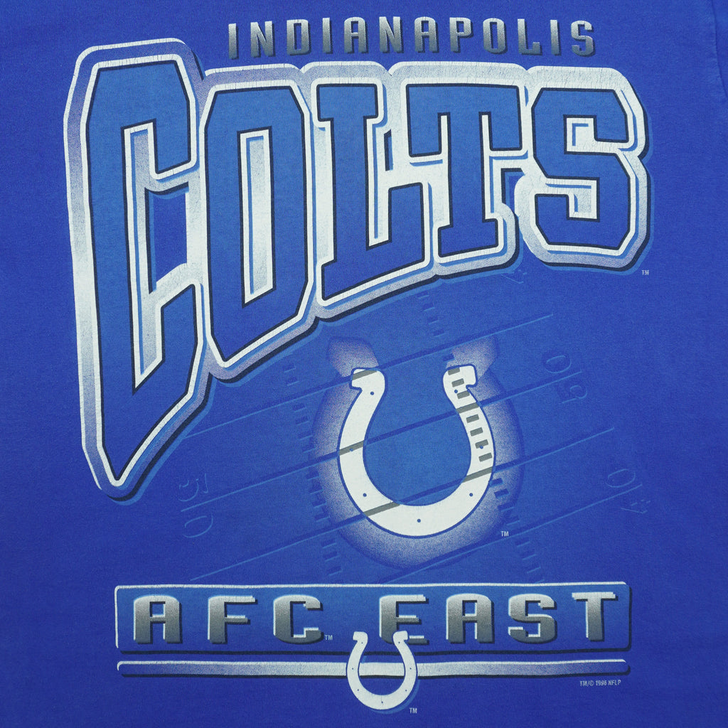 NFL (Fruit Of The Loom) - Indianapolis Colts Football Big Logo T-Shirt 1996 Large Vintage Retro Football