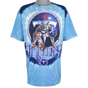 NFL (Liquid Blue) - Tennessee Titans Tie-Dye T-Shirt 1990s X-Large Vintage Retro Football