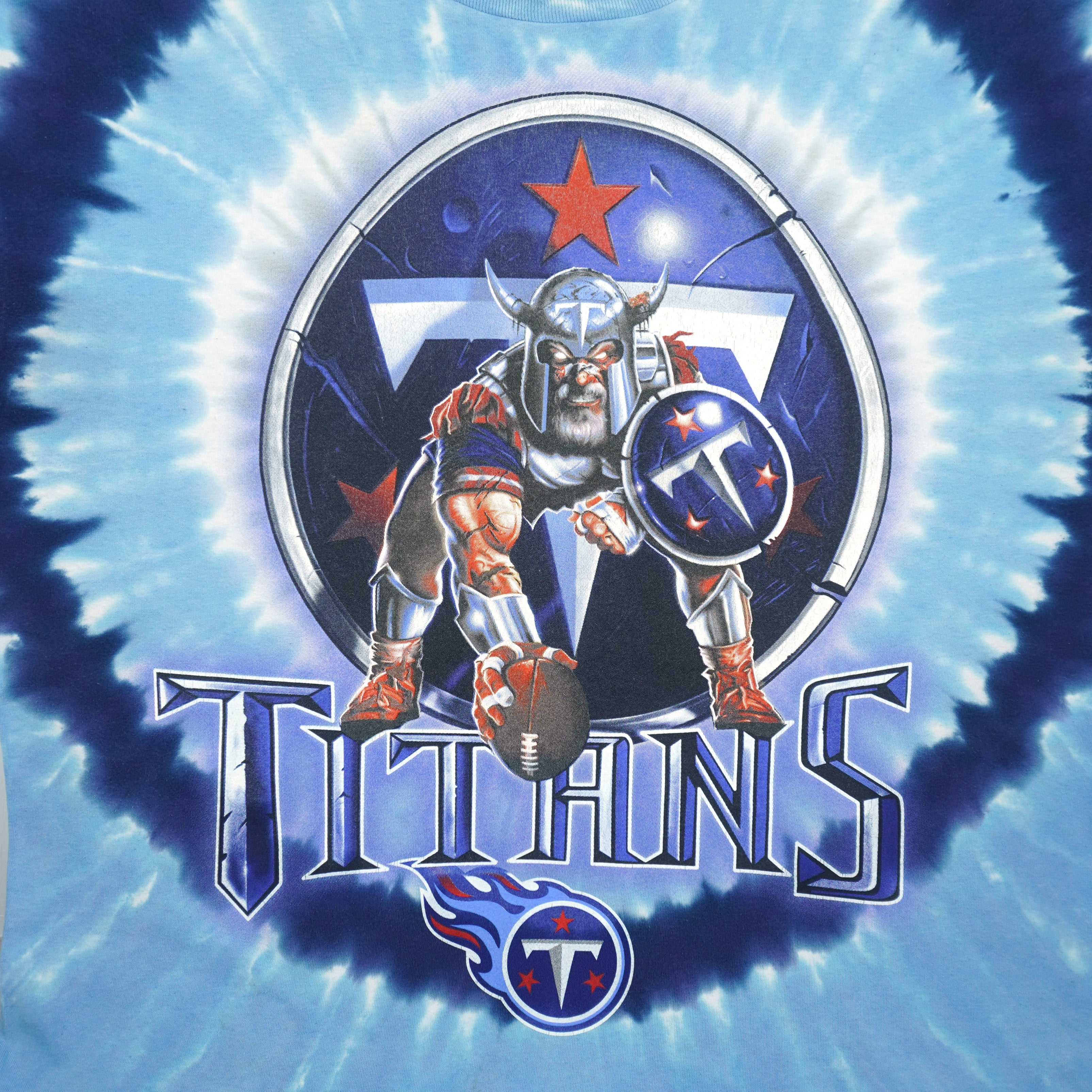 NFL (Liquid Blue) - Tennessee Titans Tie-Dye T-Shirt 1990s X-Large Vintage Retro Football
