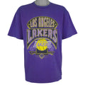 NBA (Nutmeg) - Los Angeles Lakers Single Stitch T-Shirt 1990s Large Vintage Retro Basketball