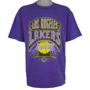 NBA (Nutmeg) - Los Angeles Lakers Single Stitch T-Shirt 1990s Large Vintage Retro Basketball