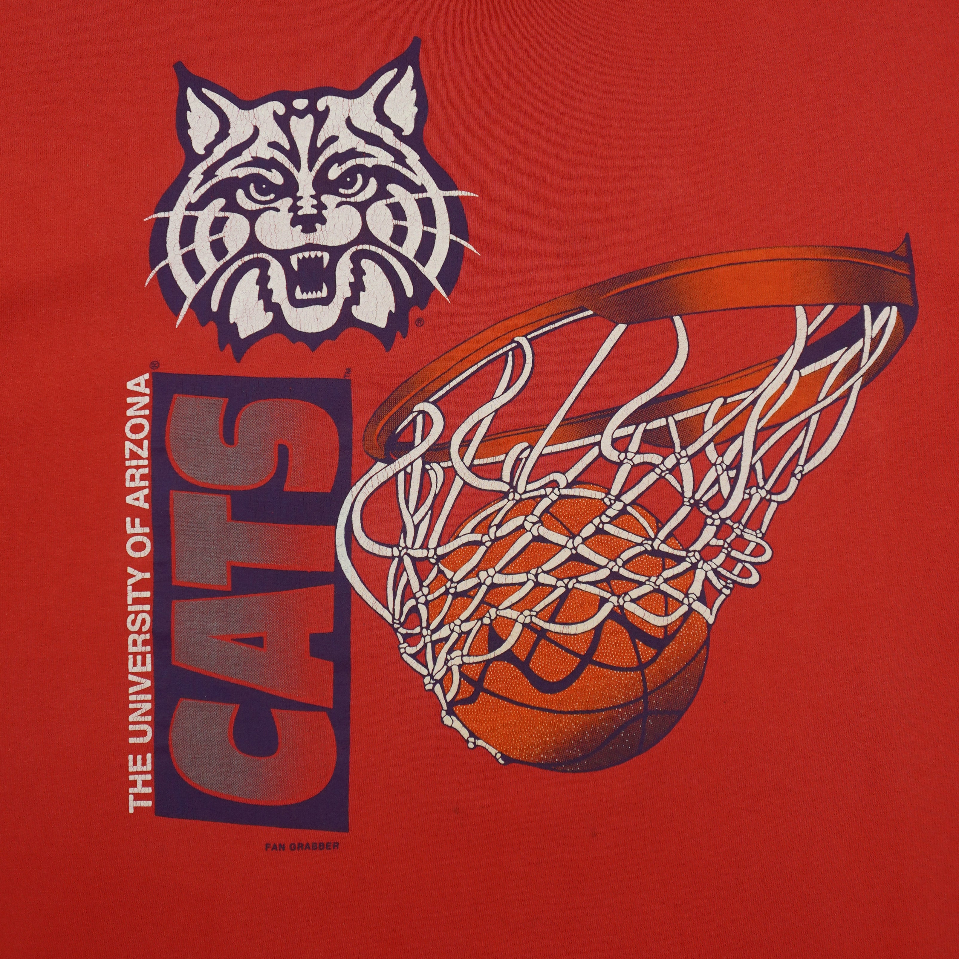 NCAA - Arizona Wildcats Single Stitch T-Shirt 1990s X-Large Vintage Retro Basketball
