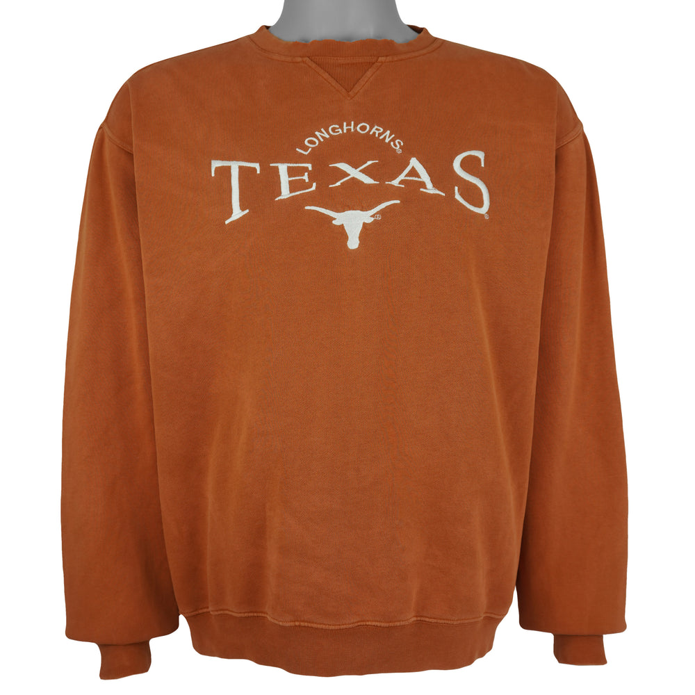 NCAA (VESI) - Texas Longhorns Embroidered Crew Neck Sweatshirt 1990s Medium Vintage Retro