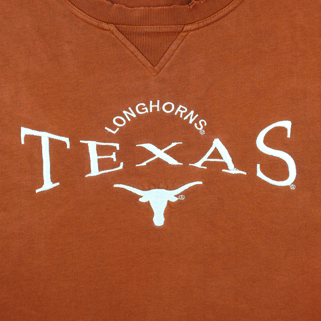 NCAA (VESI) - Texas Longhorns Embroidered Crew Neck Sweatshirt 1990s Medium Vintage Retro