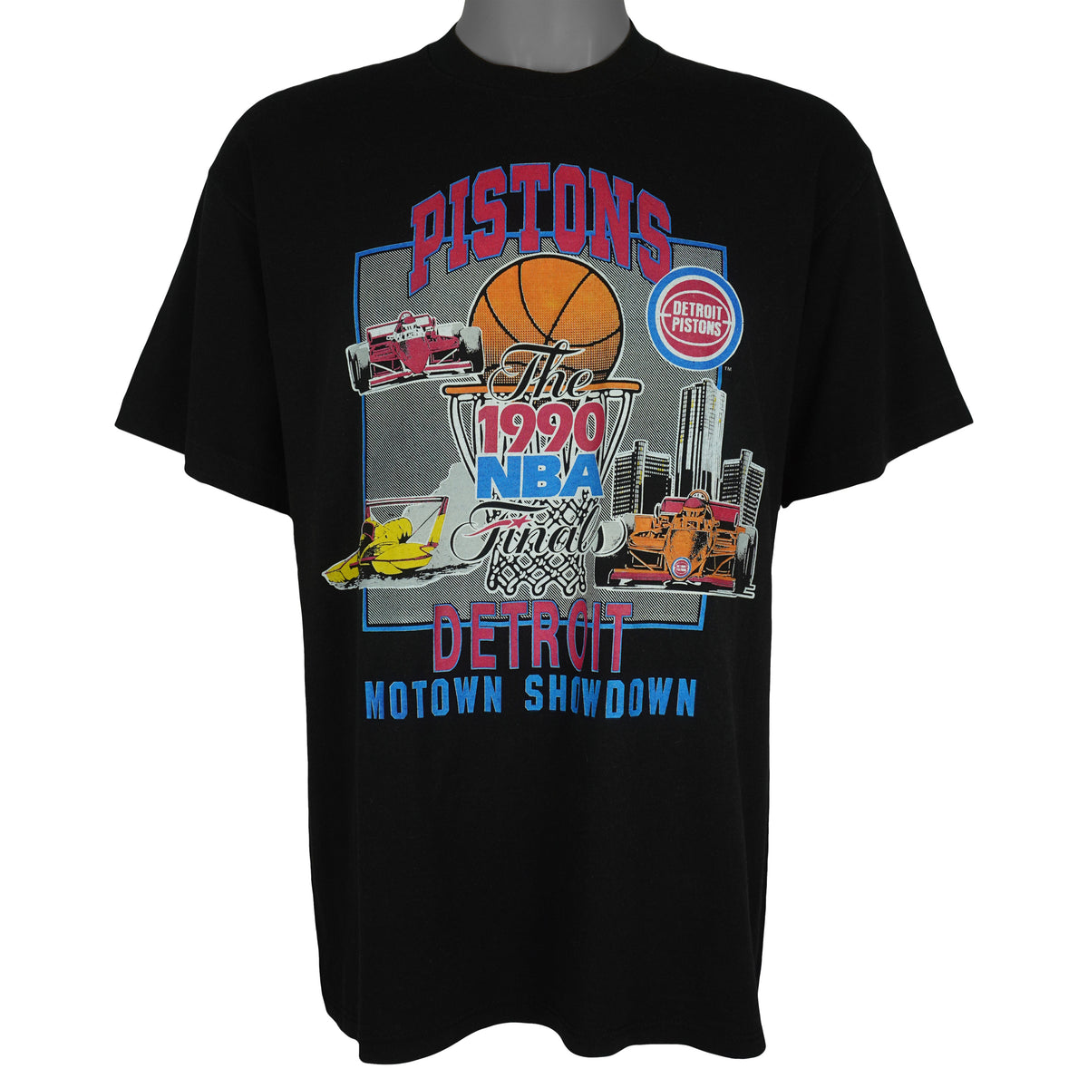 NBA (Logo 7) - Detroit Pistons NBA Finals Motown Showdown T-Shirt 1990 X-Large vintage Retro Basketball