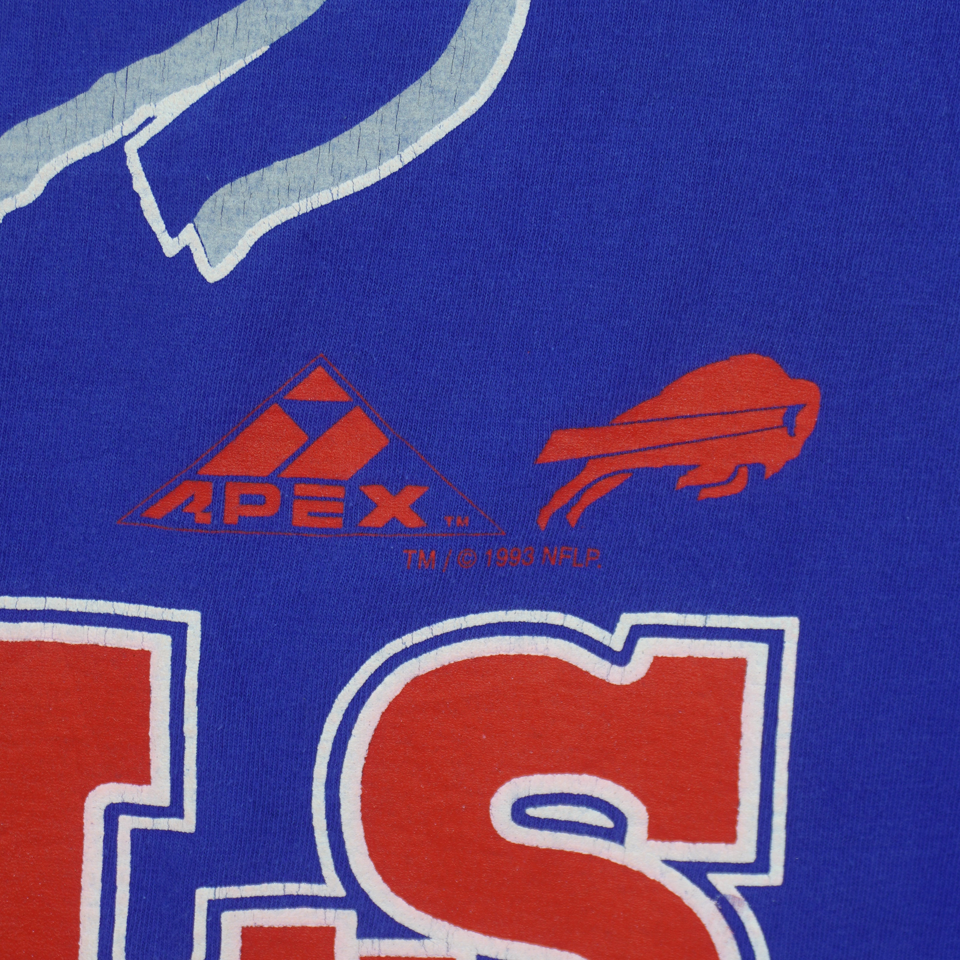 NFL (Apex One) - Buffalo Bills Big Logo T-Shirt 1993 Large Vintage Retro Football