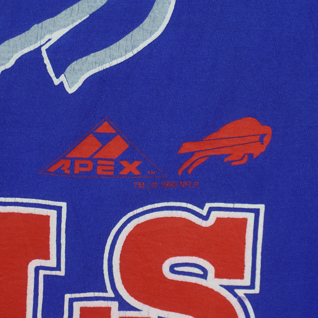 NFL (Apex One) - Buffalo Bills Big Logo T-Shirt 1993 Large Vintage Retro Football