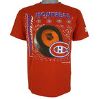 Starter (NHL) - Montreal Canadiens Hockey Spell-Out T-Shirt 1991 Medium Vintage Retro Hockey