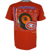 Starter (NHL) - Montreal Canadiens Hockey Spell-Out T-Shirt 1991 Medium Vintage Retro Hockey