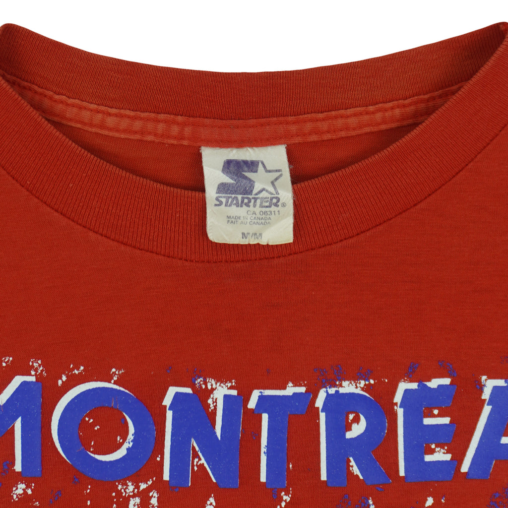 Starter (NHL) - Montreal Canadiens Hockey Spell-Out T-Shirt 1991 Medium Vintage Retro Hockey