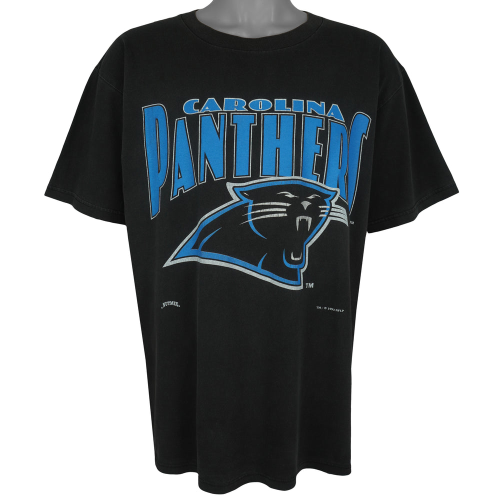 NFL (Nutmeg) - Carolina Panthers Big Logo T-Shirt 1993 X-Large Vintage Retro Football
