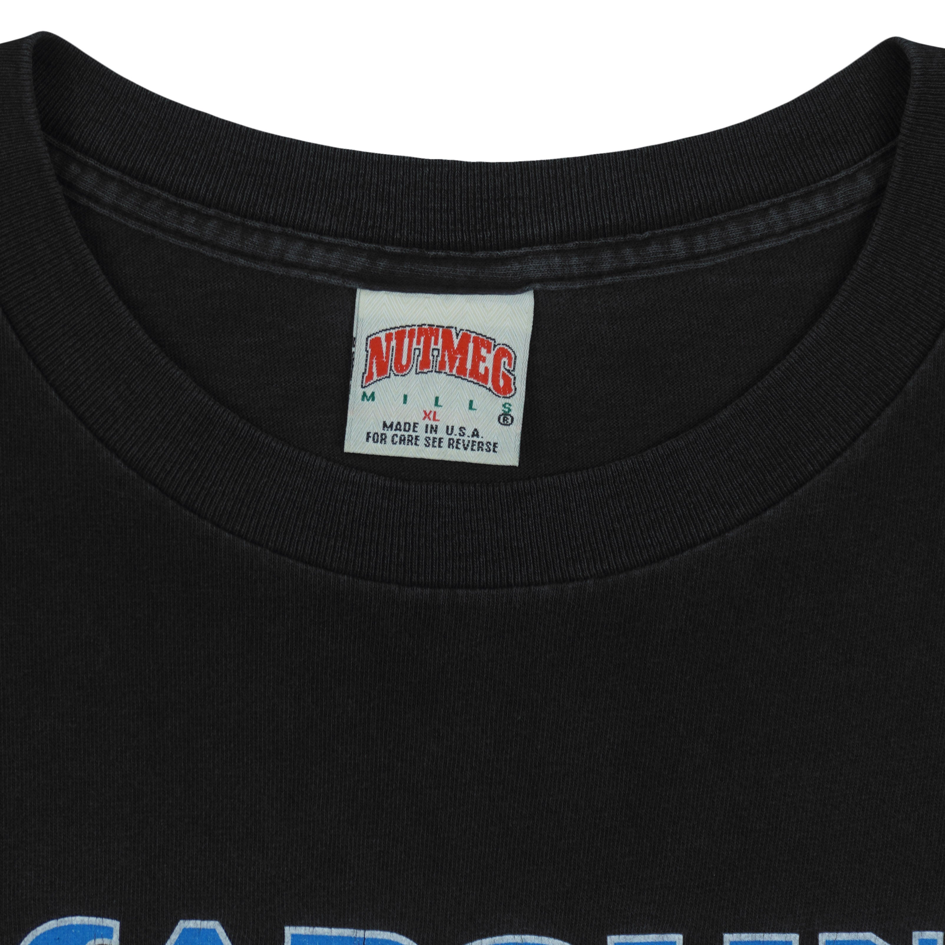 NFL (Nutmeg) - Carolina Panthers Big Logo T-Shirt 1993 X-Large Vintage Retro Football
