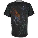 Vintage (Habitat) - Tigers Moon Jungle All Over Print T-Shirt 1990s Medium