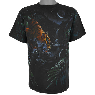 Vintage (Habitat) - Tigers Moon Jungle All Over Print T-Shirt 1990s Medium