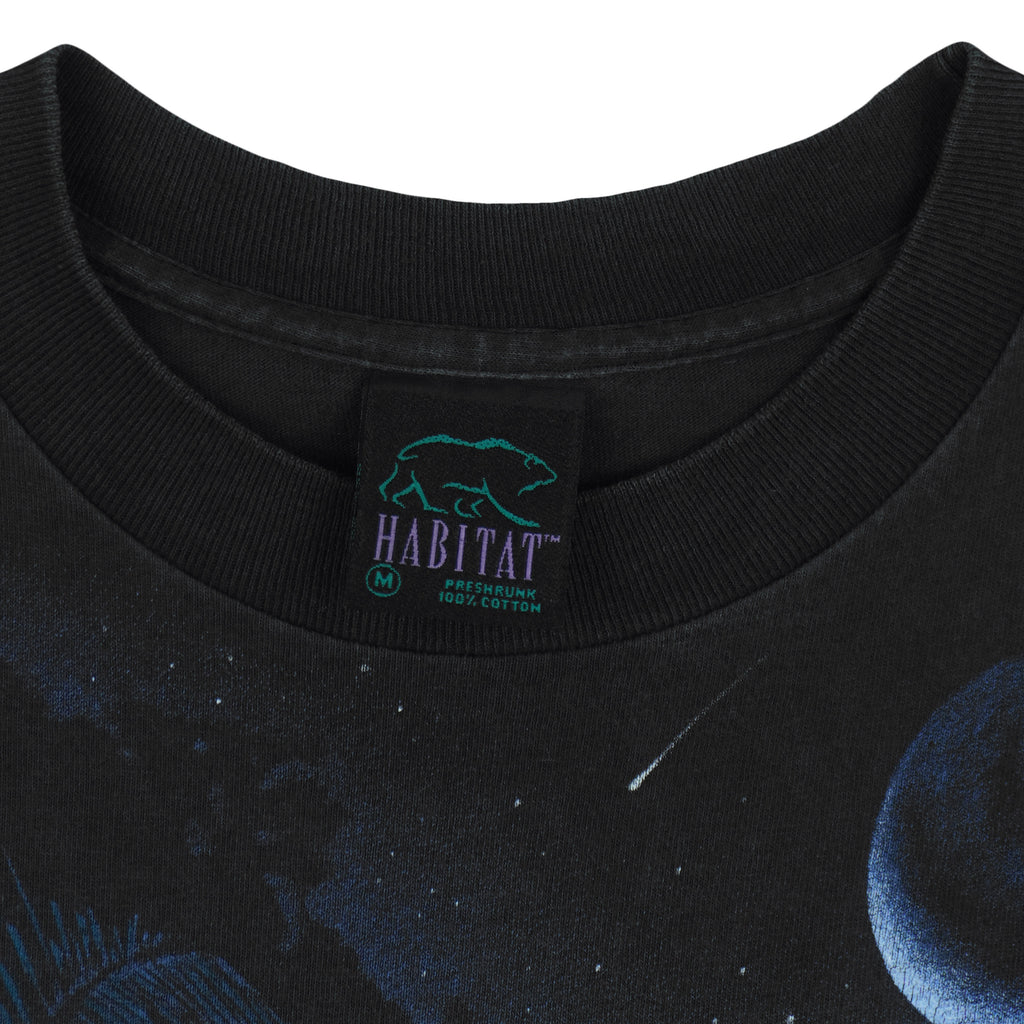 Vintage (Habitat) - Tigers Moon Jungle All Over Print T-Shirt 1990s Medium Vintage Retro