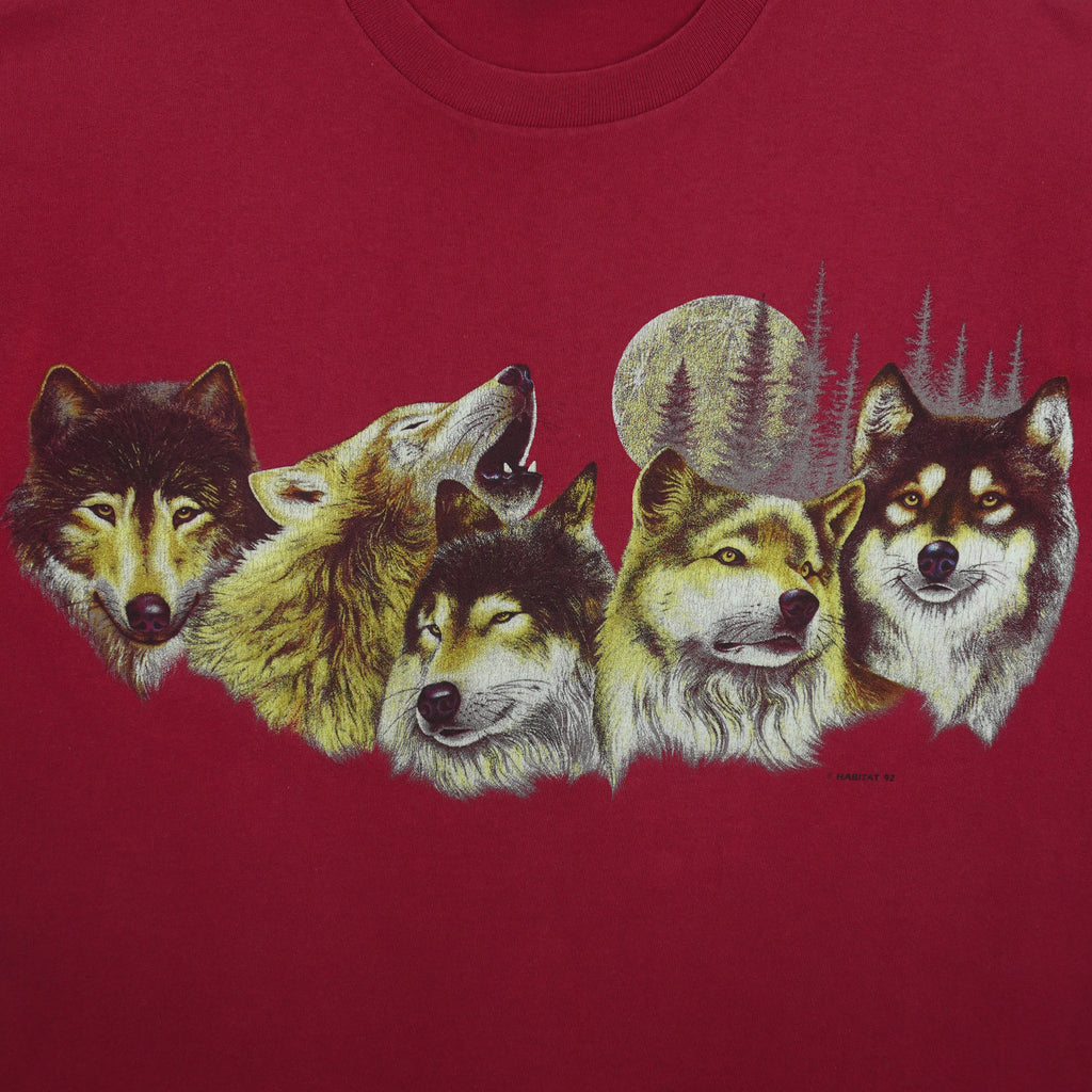 Vintage (Calcru) - Habitat Wolf Pack T-Shirt 1992 X-Large Vintage Retro