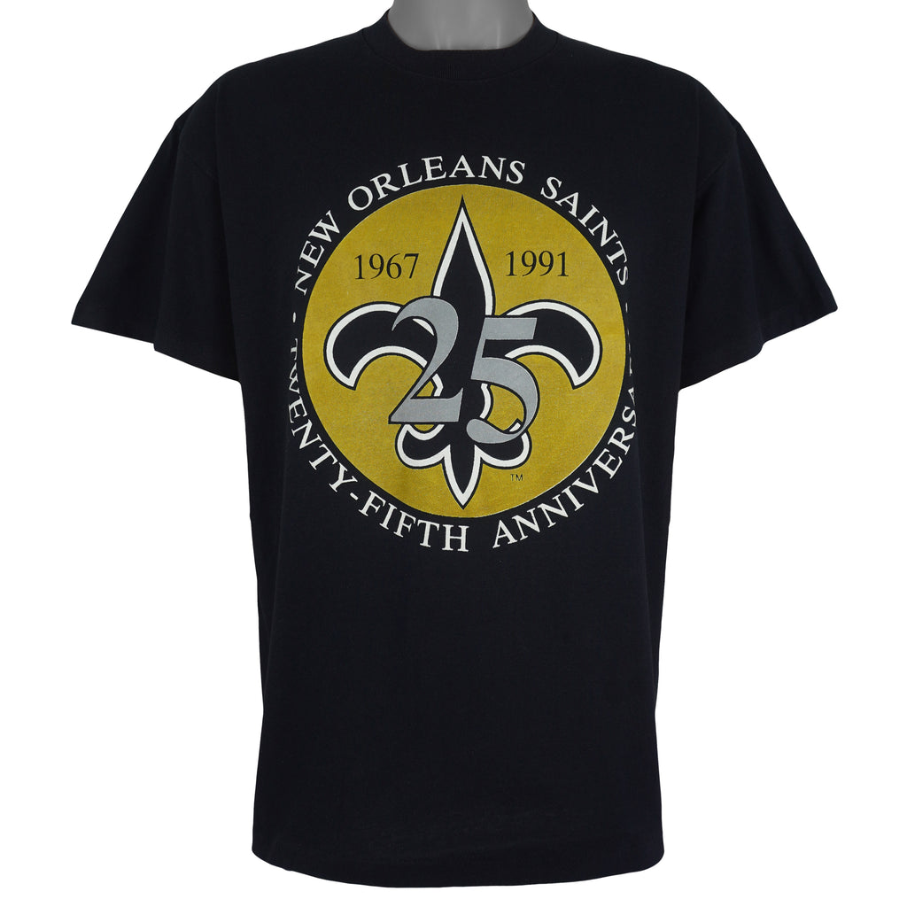 NFL (Trench) - New Orleans Saints Twenty-Fifth Anniversary T-Shirt 1990s X-Large Vintage Retro Football