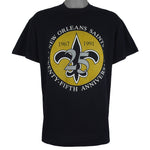 NFL (Trench) - New Orleans Saints Twenty-Fifth Anniversary T-Shirt 1990s X-Large Vintage Retro Football