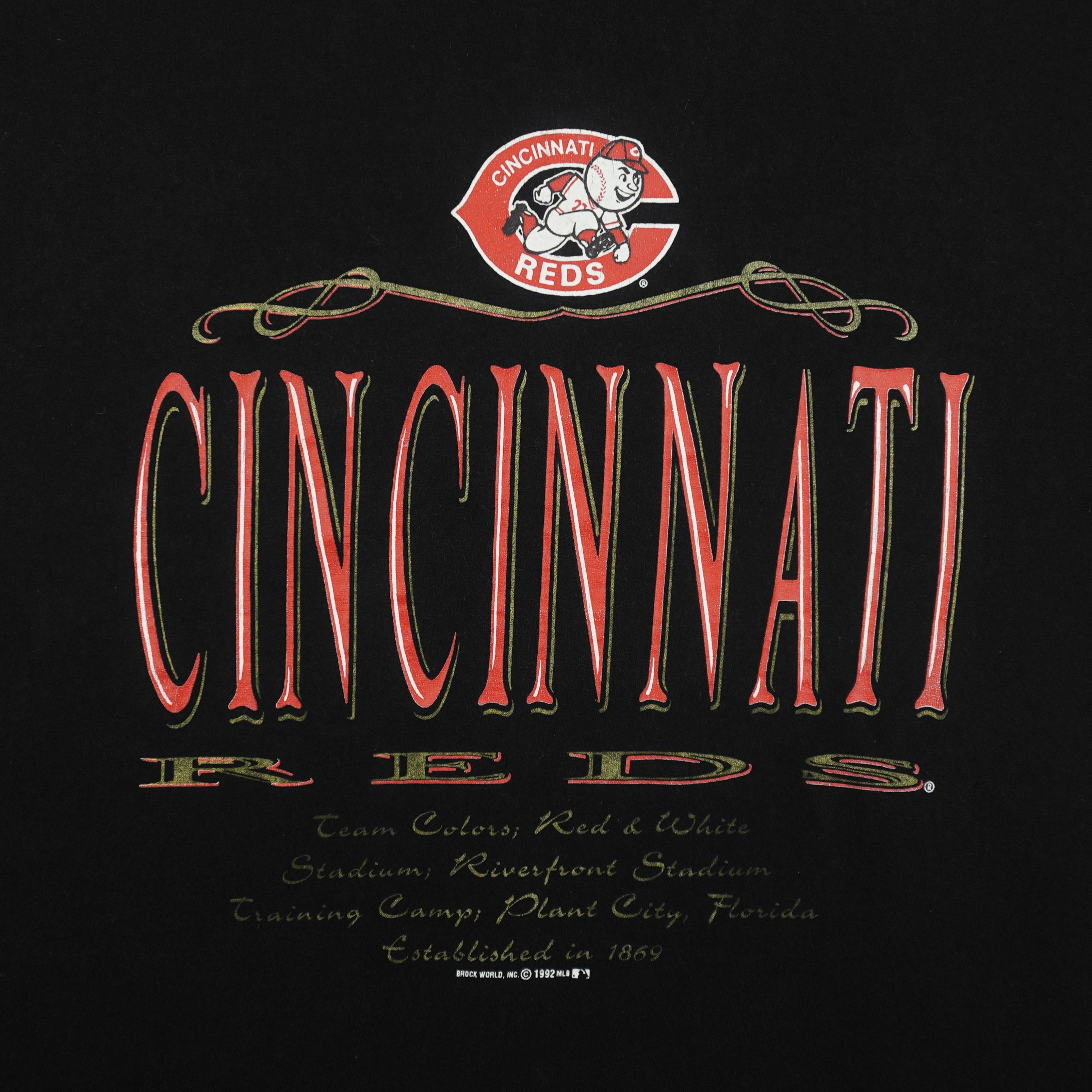 MLB (Velva Sheen) - Cincinnati Reds T-Shirt 1992 X-Large Vintage Retro Baseball