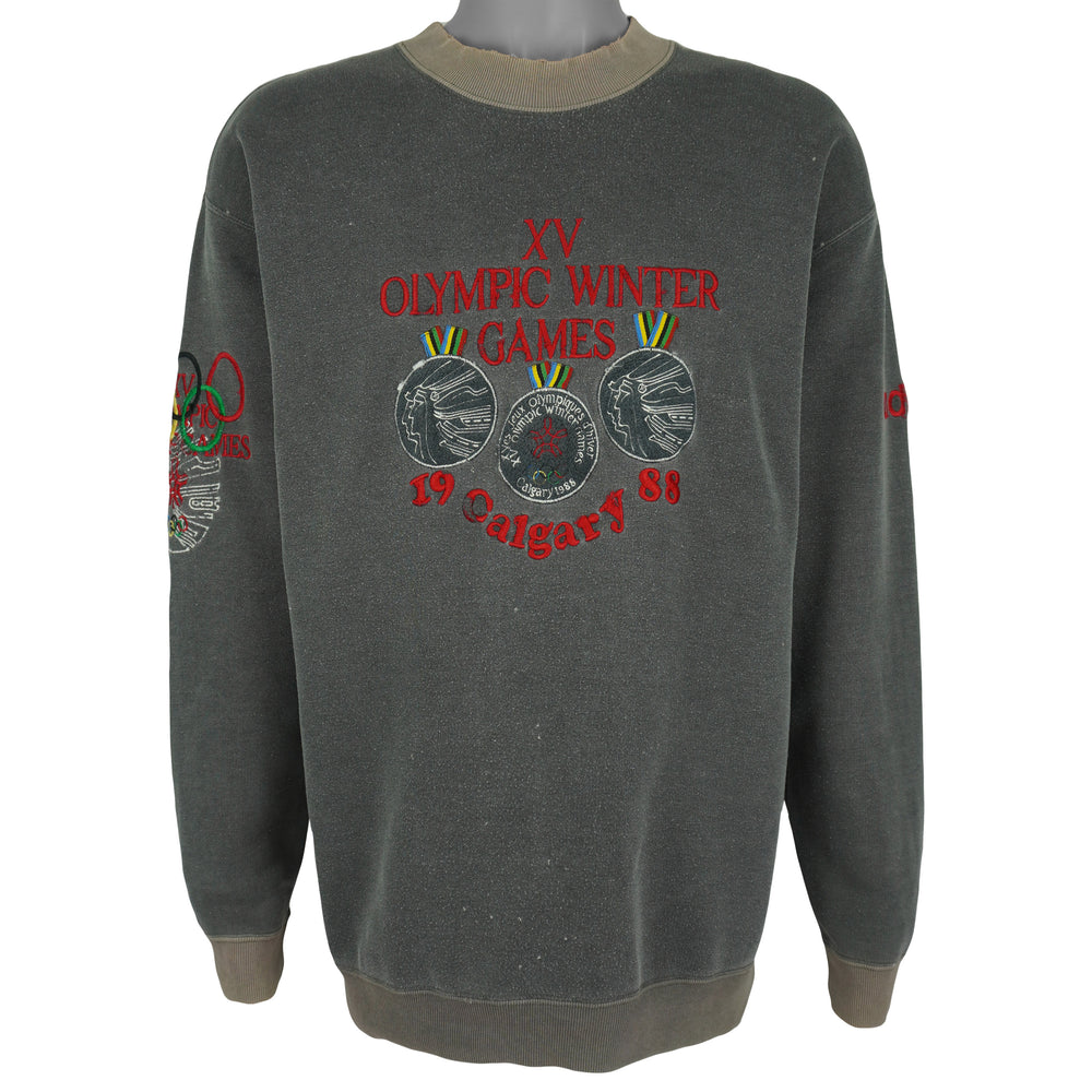 Adidas - Calgary Winter Olympics Crew Neck Sweatshirt 1988 Medium Vintage Retro