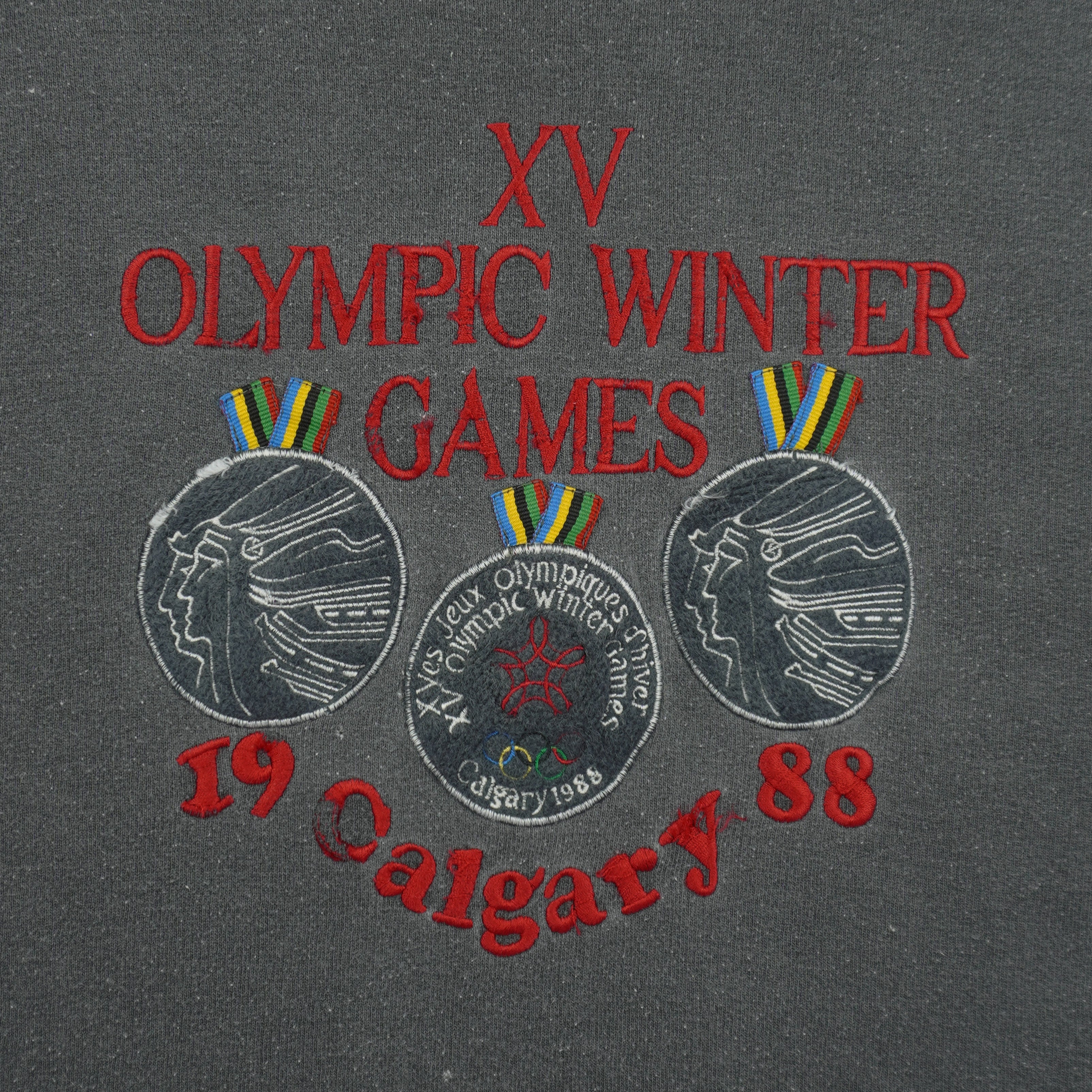 Adidas - Calgary Winter Olympics Crew Neck Sweatshirt 1988 Medium Vintage Retro