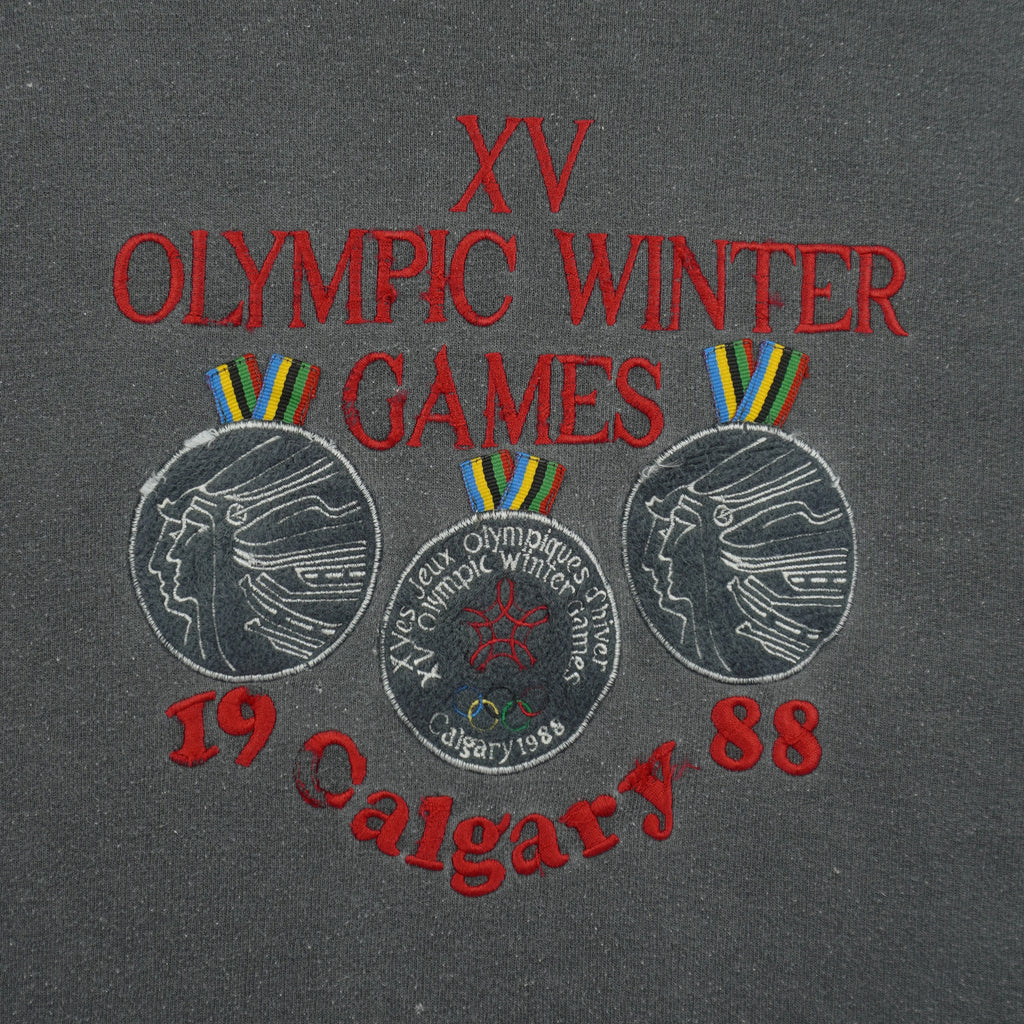 Adidas - Calgary Winter Olympics Crew Neck Sweatshirt 1988 Medium Vintage Retro
