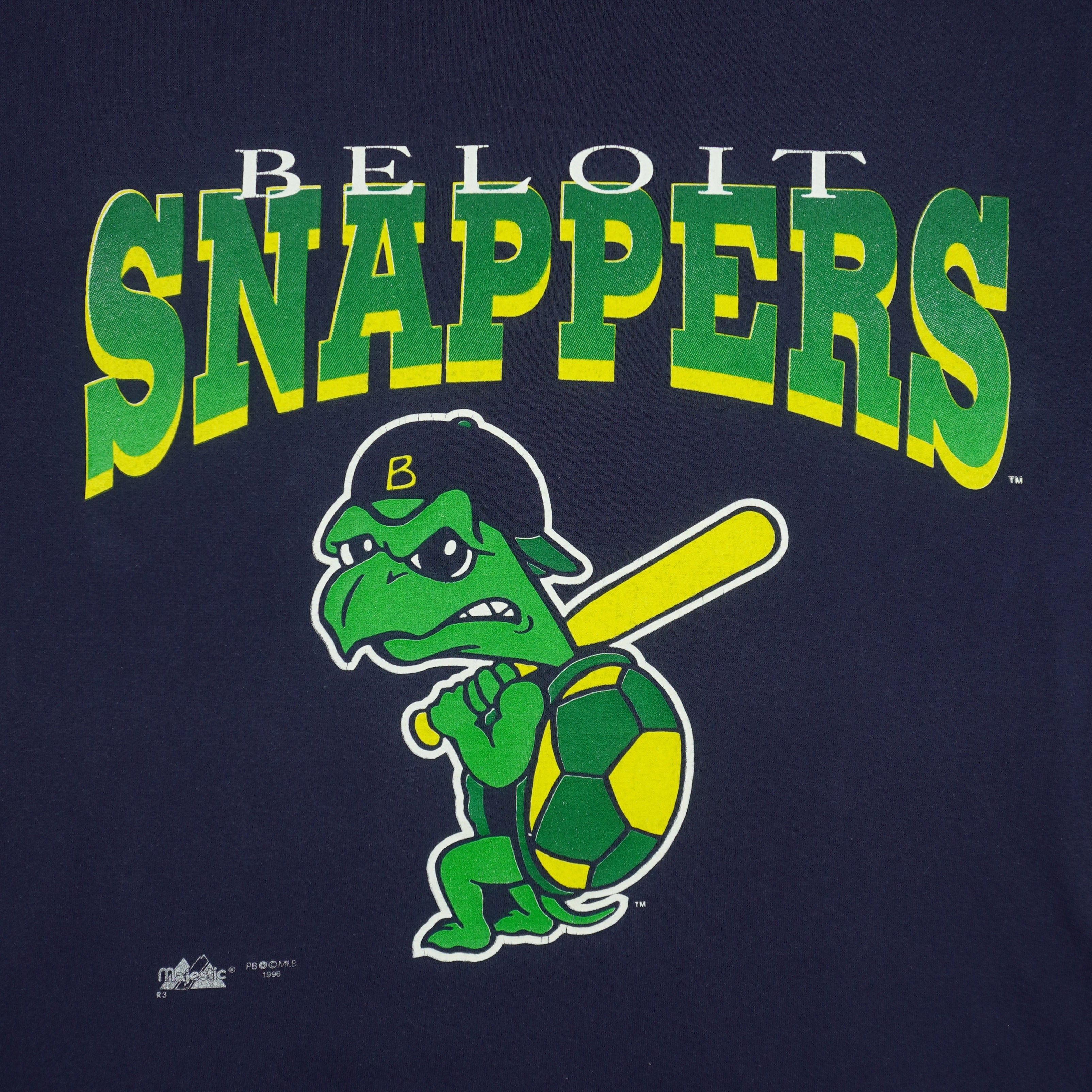 MLB (Majestic) - Beloit Snappers Single Stitch T-Shirt 1996 Large Vintage Retro Baseball
