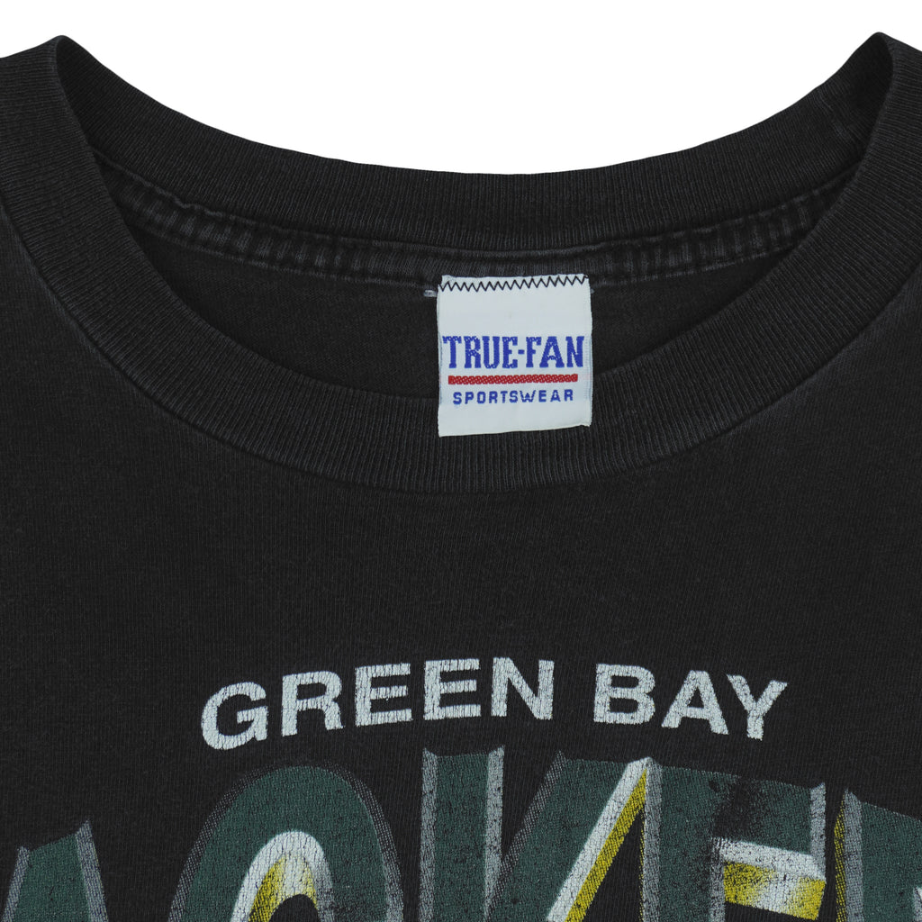 NFL (True Fan) - Green Bay Packers Helmet T-Shirt 1990s Large Vintage Retro Football