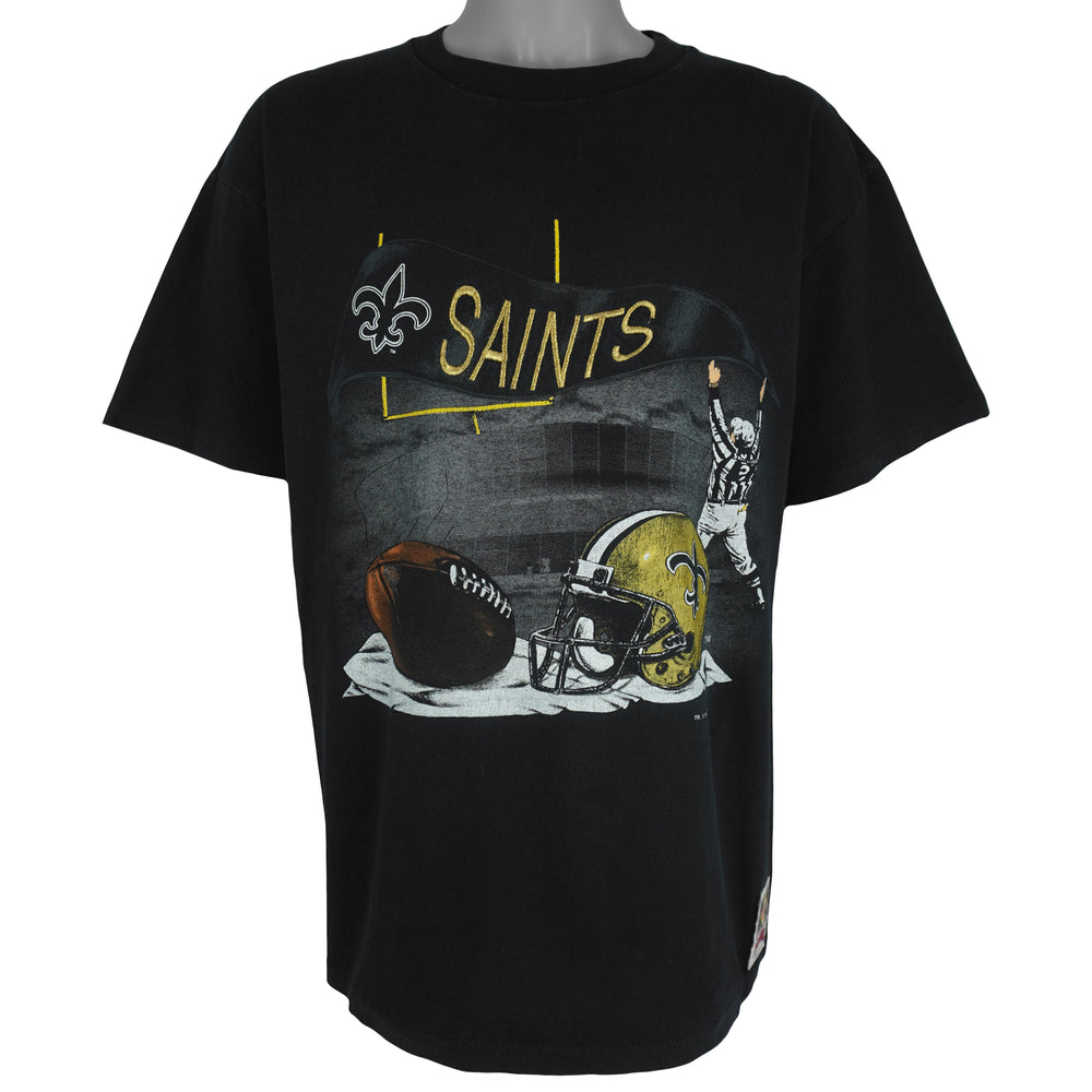 NFL (Nutmeg) - New Orleans Saints Football T-Shirt 1993 Large Vintage Retro Football