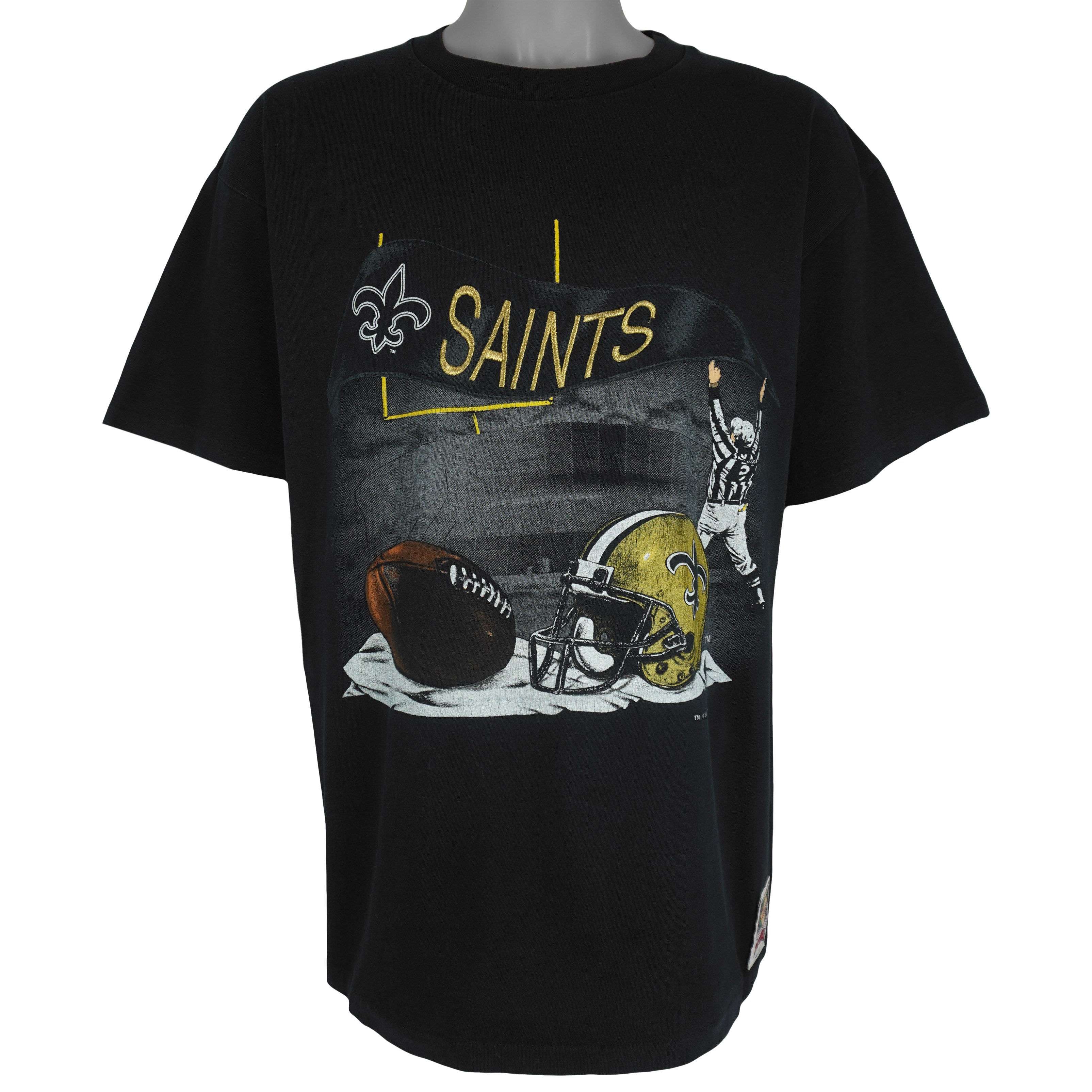 NFL (Nutmeg) - New Orleans Saints Football T-Shirt 1993 Large Vintage Retro Football