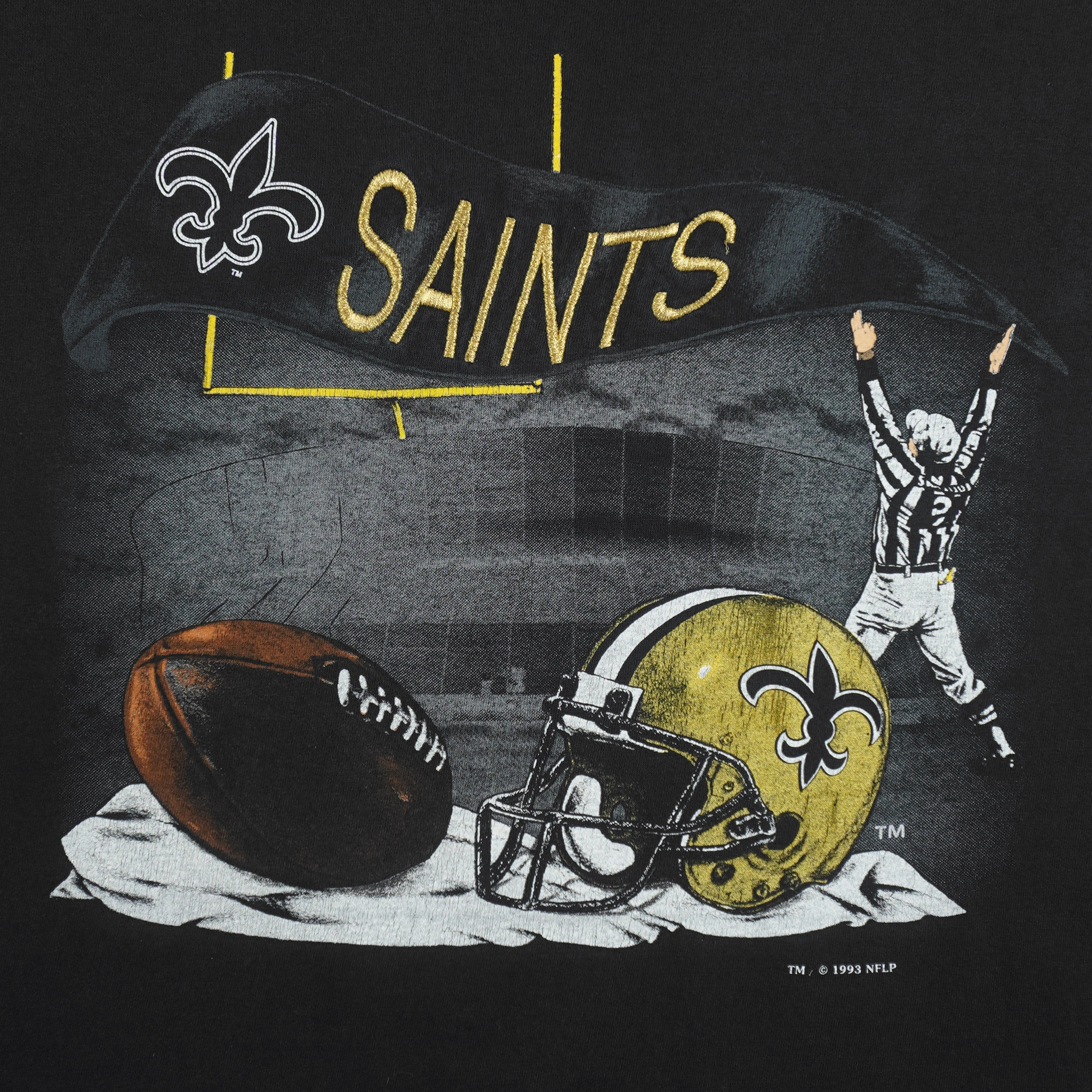 NFL (Nutmeg) - New Orleans Saints Football T-Shirt 1993 Large Vintage Retro Football