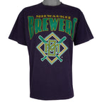 MLB (Tour Champ) - Milwaukee Brewers Big Logo T-Shirt 1996 Large Vintage Retro Baseball