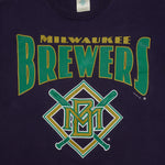 MLB (Tour Champ) - Milwaukee Brewers Big Logo T-Shirt 1996 Large Vintage Retro Baseball