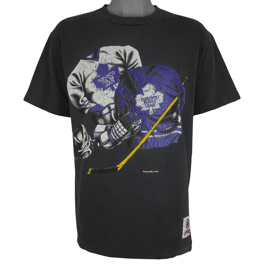 NHL (Nutmeg) - Toronto Maple Leafs Single Stitch T-Shirt 1990s Large Vintage Retro Hockey