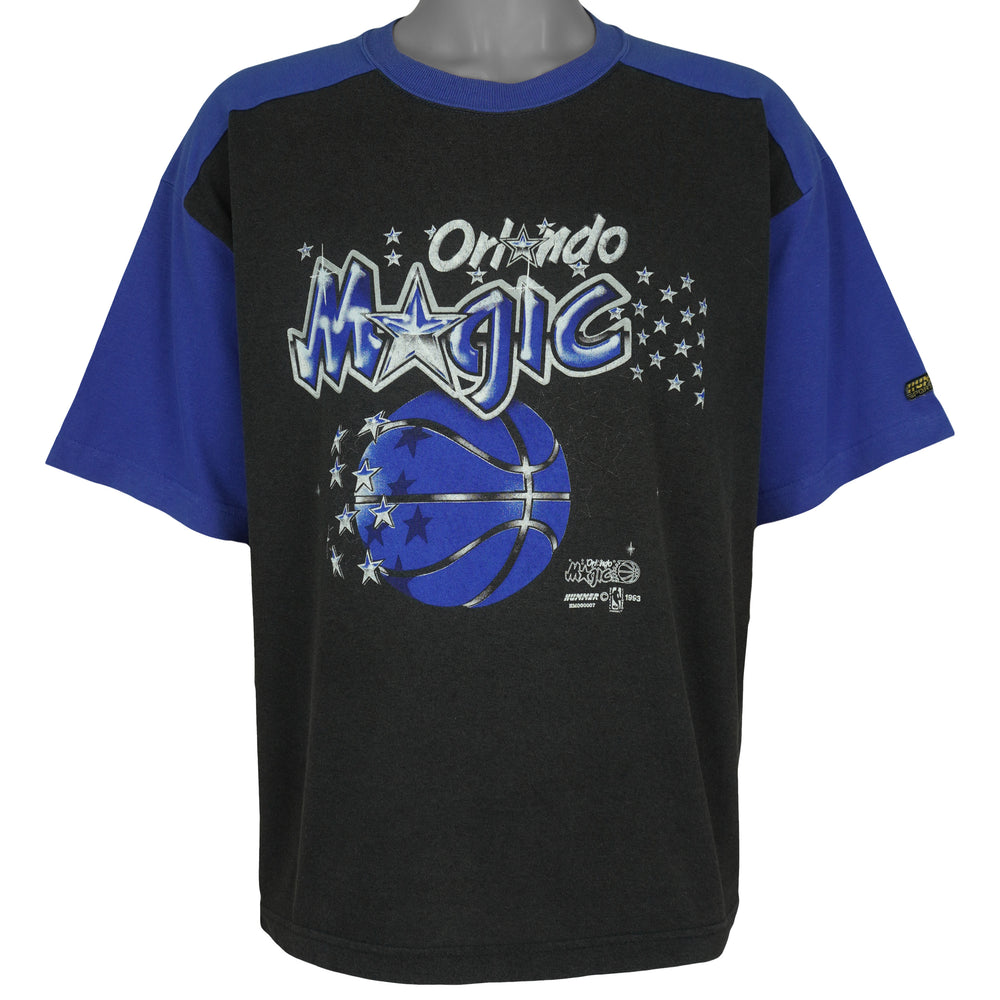 NBA (Hummer) - Black & Blue Orlando Magic Basketball T-Shirt 1993 X-Large Vintage Retro Basketball