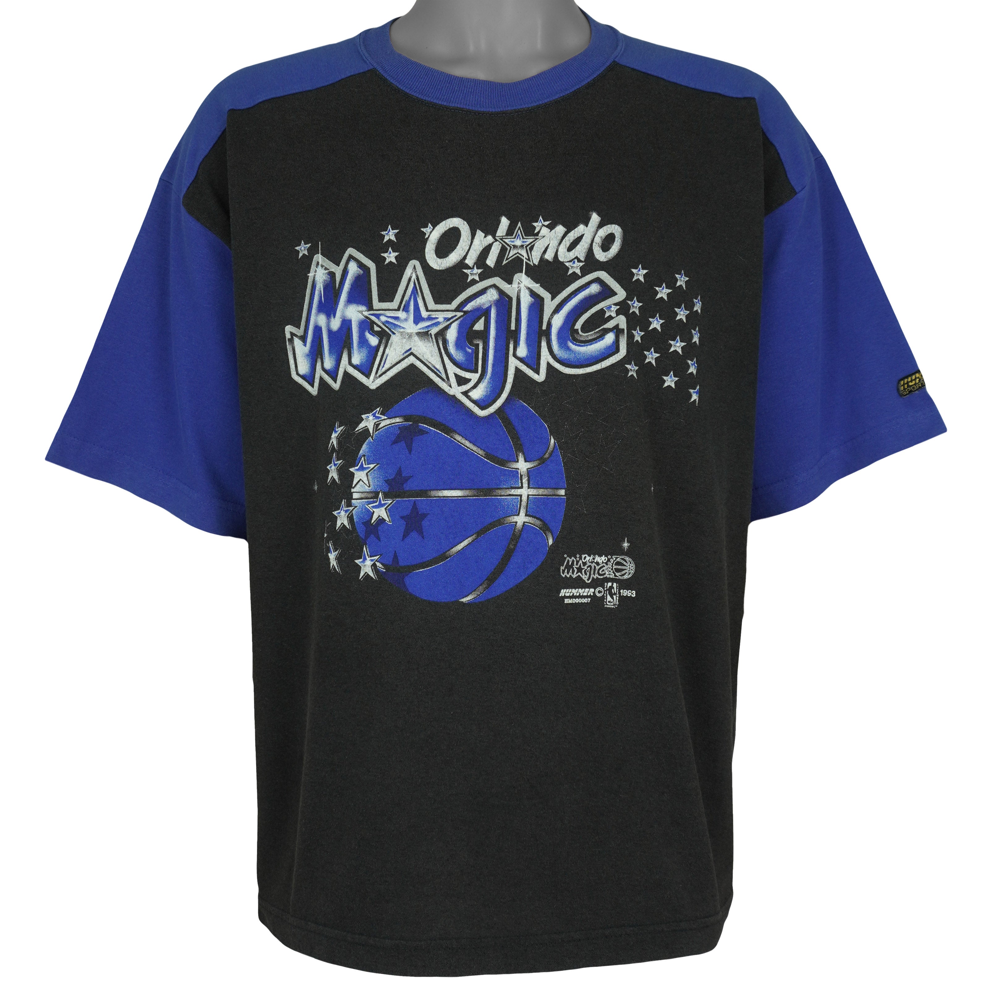NBA (Hummer) - Black & Blue Orlando Magic Basketball T-Shirt 1993 X-Large Vintage Retro Basketball