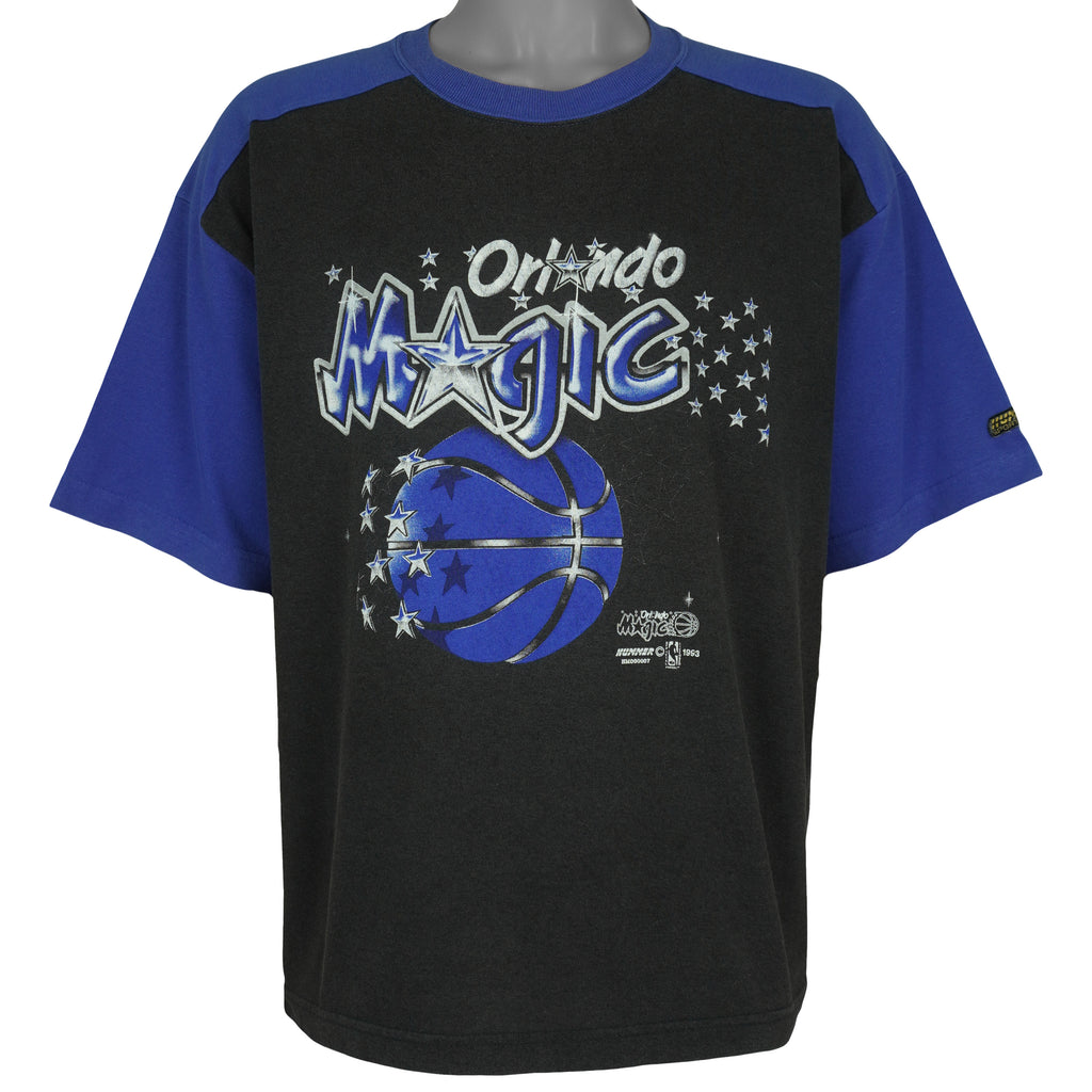 NBA (Hummer) - Black & Blue Orlando Magic Basketball T-Shirt 1993 X-Large Vintage Retro Basketball