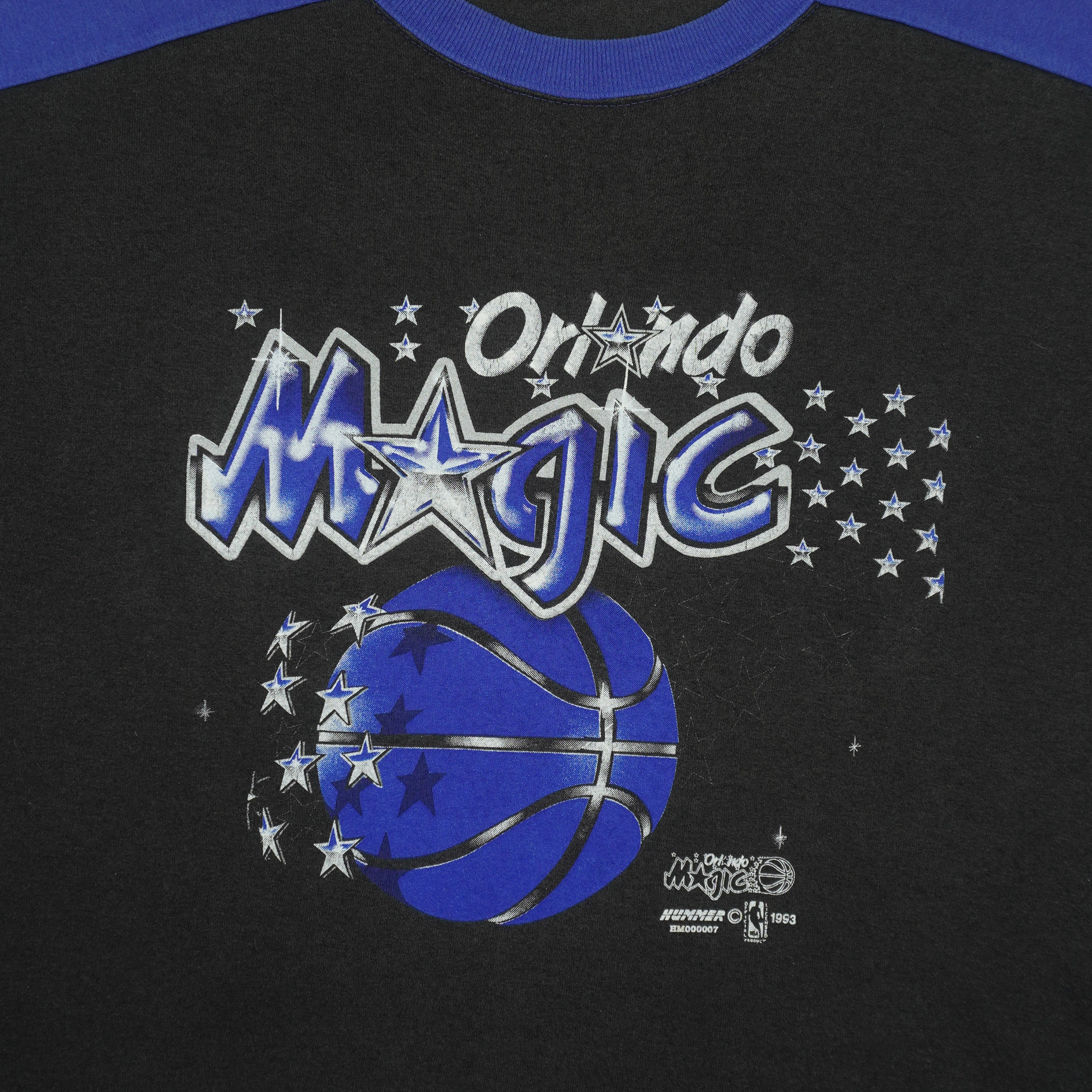 NBA (Hummer) - Black & Blue Orlando Magic Basketball T-Shirt 1993 X-Large Vintage Retro Basketball