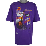 NBA (Nutmeg) - Purple Phoenix Suns Double Jersey T-Shirt 1990s Large
