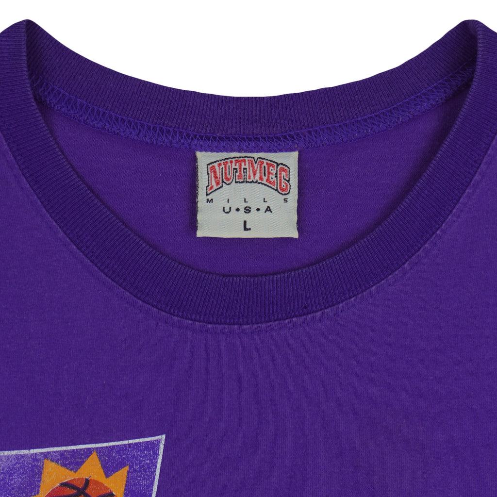 NBA (Nutmeg) - Purple Phoenix Suns Double Jersey T-Shirt 1990s Large Vintage Retro Basketball