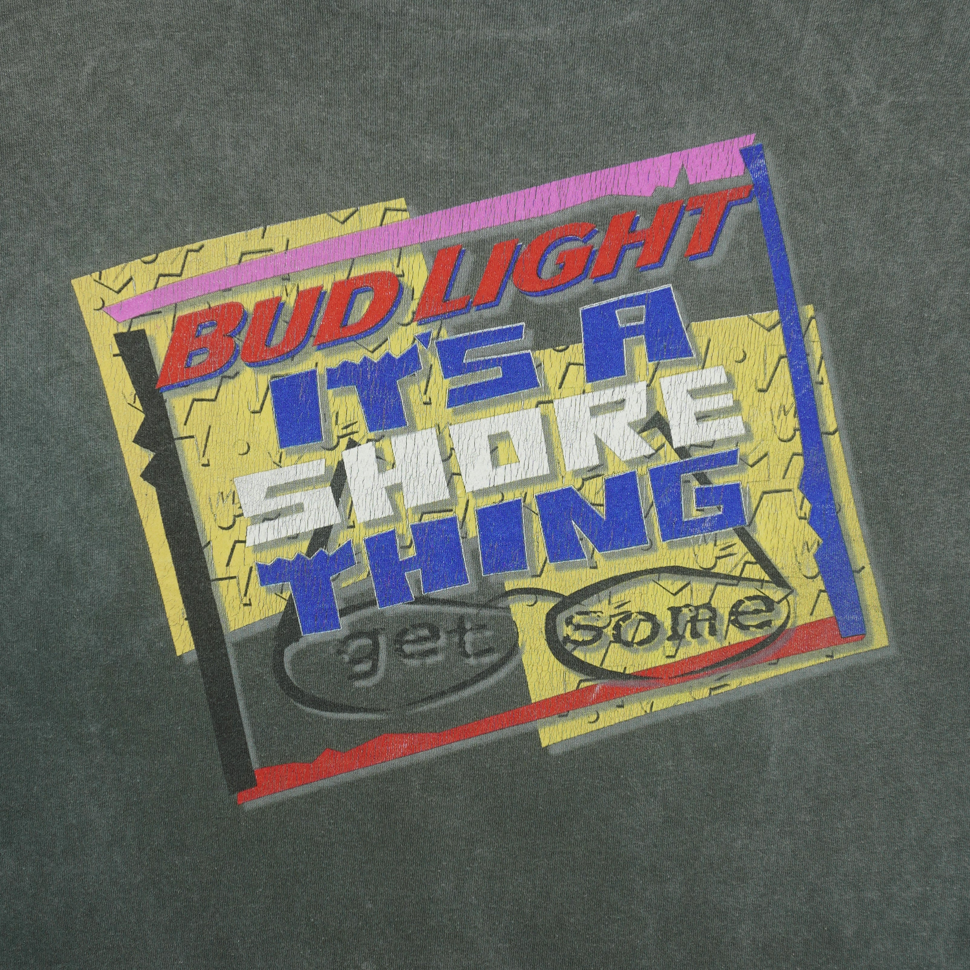 Vintage (Oneita) - Bud Light It's A Shore Thing Single Stitch T-Shirt 1990 XX-Large Vintage Retro