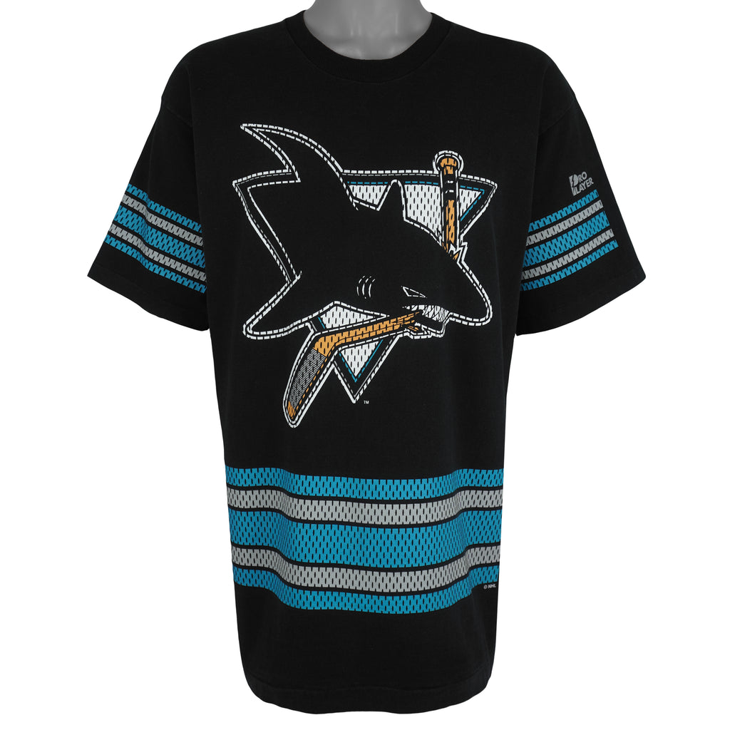 NHL (Pro Player) - San Jose Sharks Western Conference T-Shirt 1990s X-Large Vintage Retro Hockey