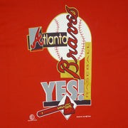 MLB (Fruit Of The Loom) - Atlanta Braves Baseball Yes! T-Shirt 1994 X-Large Vintage Retro Baseball