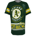 MLB (Salem) - Oakland Athletics American League Spell-Out T-Shirt 1990s X-Large Vintage Retro Baseball