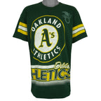MLB (Salem) - Oakland Athletics American League Spell-Out T-Shirt 1990s X-Large Vintage Retro Baseball